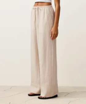 100% Linen Straight-Leg Trousers