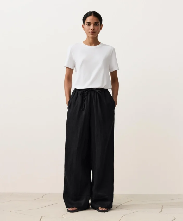 100% Linen Straight-Leg Trousers 100% Linen Straight-Leg Trousers