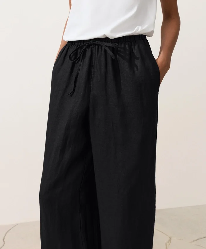 100% Linen Straight-Leg Trousers 100% Linen Straight-Leg Trousers