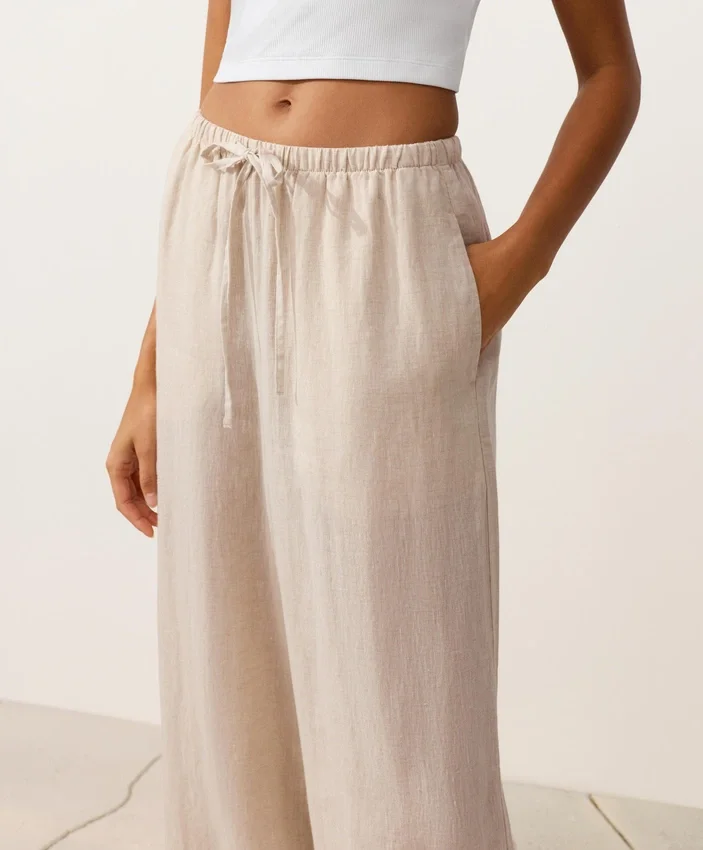 100% Linen Straight-Leg Trousers 100% Linen Straight-Leg Trousers