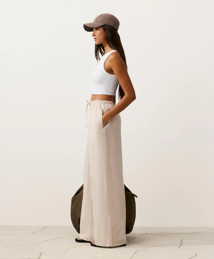 100% Linen Straight-Leg Trousers 100% Linen Straight-Leg Trousers