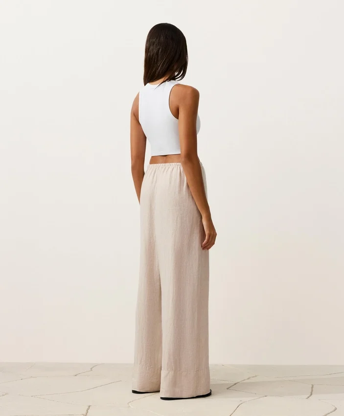 100% Linen Straight-Leg Trousers 100% Linen Straight-Leg Trousers