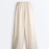 100% Linen Straight-Leg Trousers 100% Linen Straight-Leg Trousers