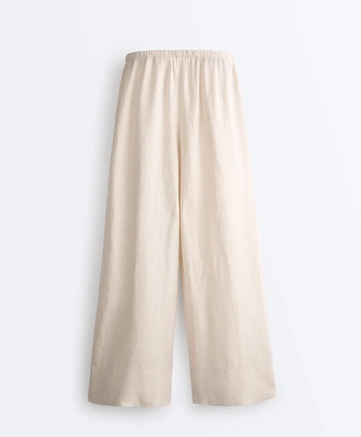 100% Linen Straight-Leg Trousers 100% Linen Straight-Leg Trousers