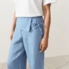 100% Linen Straight-Leg Trousers with Turn-Up Waist 100% Linen Straight-Leg Trousers with Turn-Up Waist