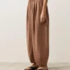 100% Linen Striped Balloon Trousers 100% Linen Striped Balloon Trousers