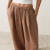 100% Linen Striped Balloon Trousers 100% Linen Striped Balloon Trousers