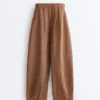 100% Linen Striped Balloon Trousers 100% Linen Striped Balloon Trousers