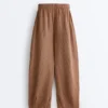 100% Linen Striped Balloon Trousers 100% Linen Striped Balloon Trousers