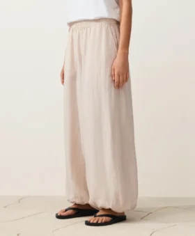 100% Linen Striped Bloomer Trousers