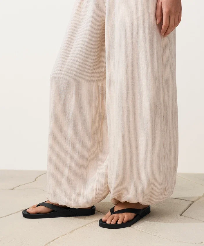 100% Linen Striped Bloomer Trousers 100% Linen Striped Bloomer Trousers