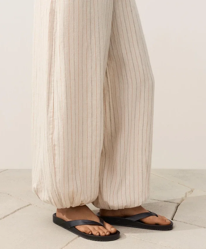 100% Linen Striped Bloomer Trousers 100% Linen Striped Bloomer Trousers