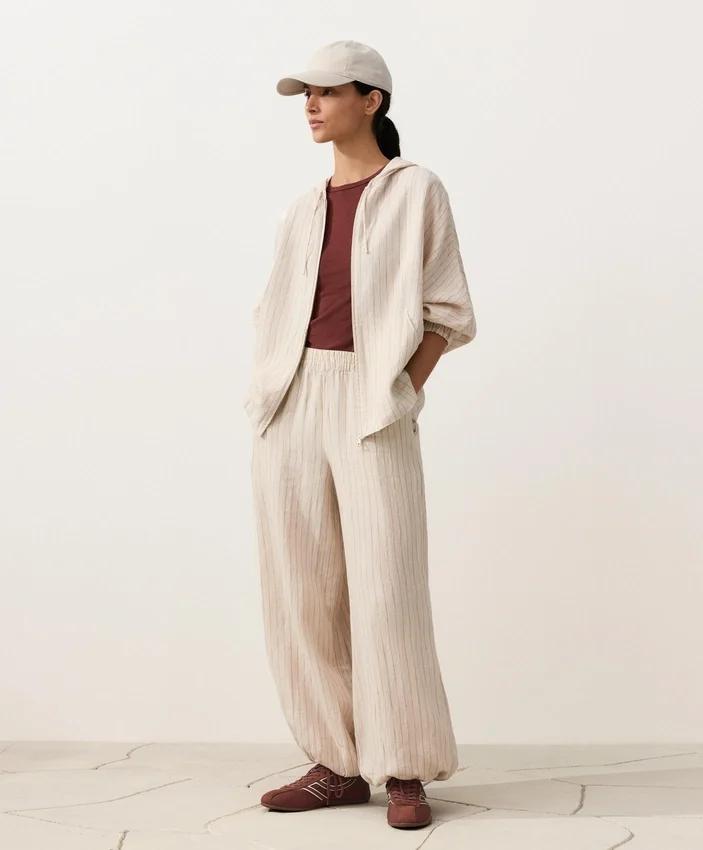 100% Linen Striped Bloomer Trousers 100% Linen Striped Bloomer Trousers