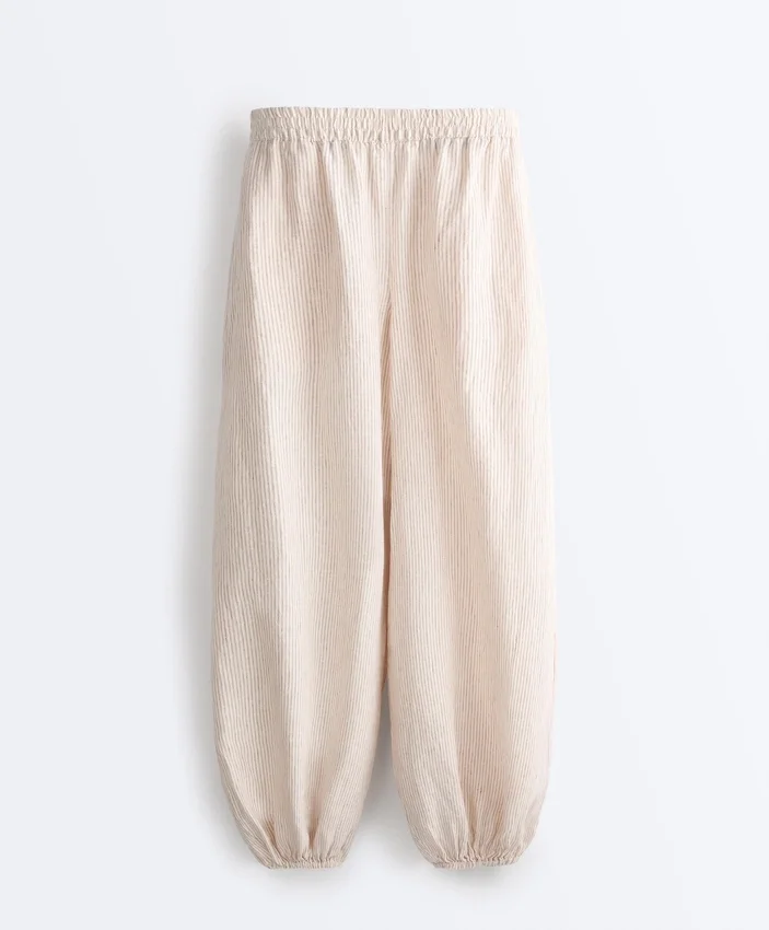 100% Linen Striped Bloomer Trousers 100% Linen Striped Bloomer Trousers