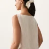 100% Linen Striped Square Top 100% Linen Striped Square Top