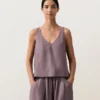 100% Linen V-Neck Strap Top 100% Linen V-Neck Strap Top