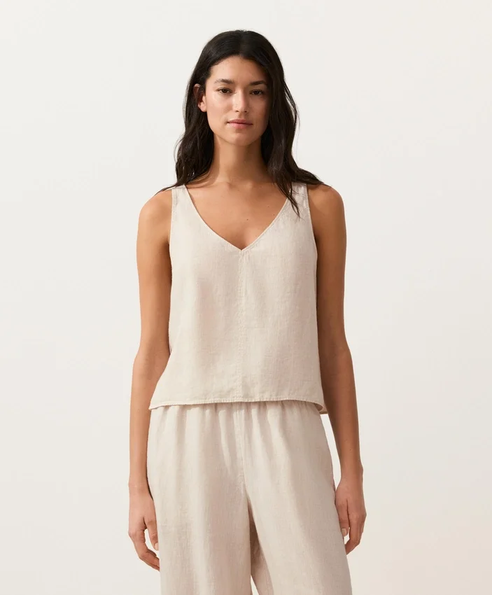 100% Linen V-Neck Strap Top 100% Linen V-Neck Strap Top