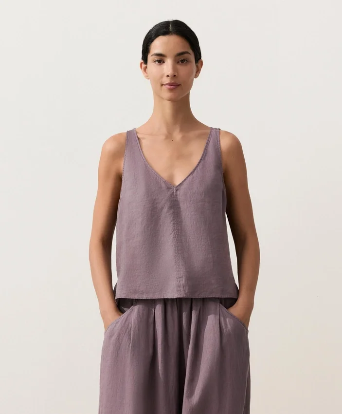 100% Linen V-Neck Strap Top 100% Linen V-Neck Strap Top