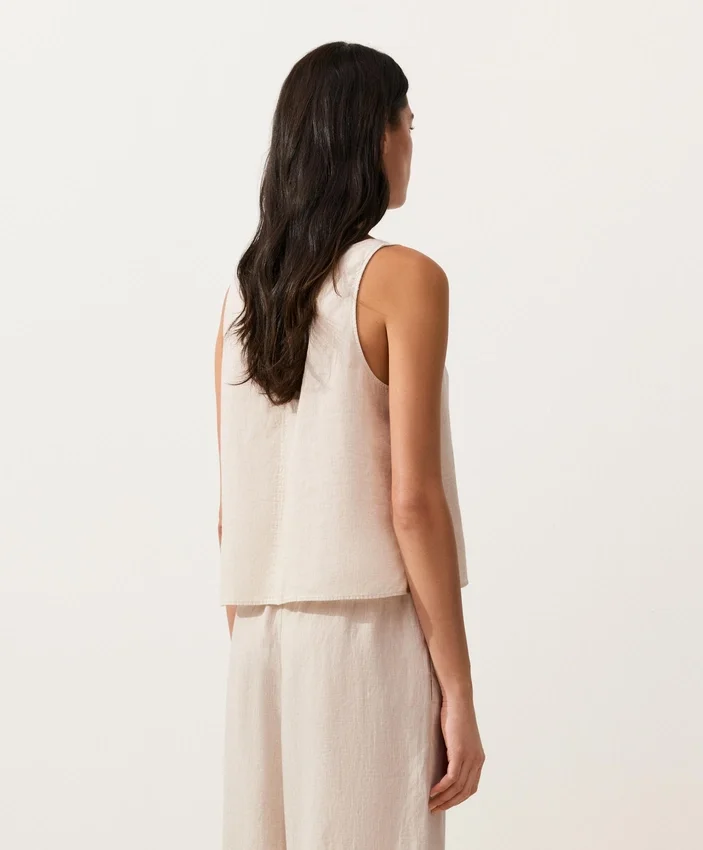 100% Linen V-Neck Strap Top 100% Linen V-Neck Strap Top
