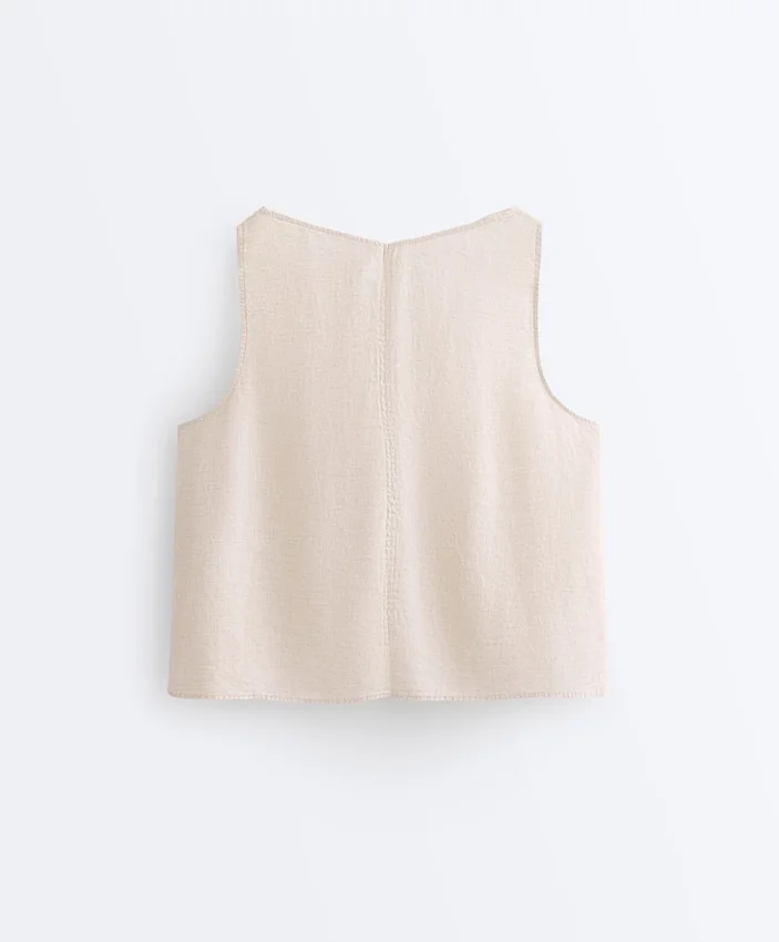 100% Linen V-Neck Strap Top 100% Linen V-Neck Strap Top