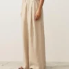 100% Linen Wide-Leg Striped Trousers 100% Linen Wide-Leg Striped Trousers