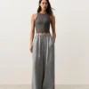 100% Linen Wide-Leg Striped Trousers 100% Linen Wide-Leg Striped Trousers
