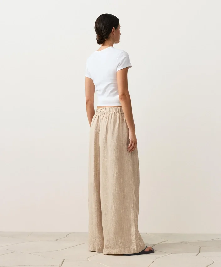 100% Linen Wide-Leg Striped Trousers 100% Linen Wide-Leg Striped Trousers