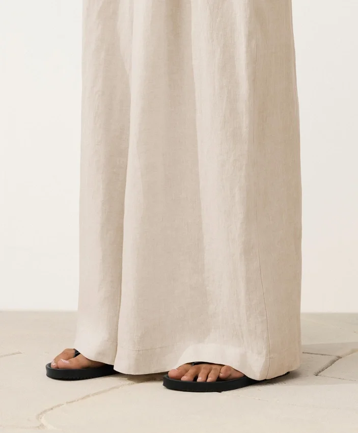 100% Linen Wide-Leg Trousers 100% Linen Wide-Leg Trousers
