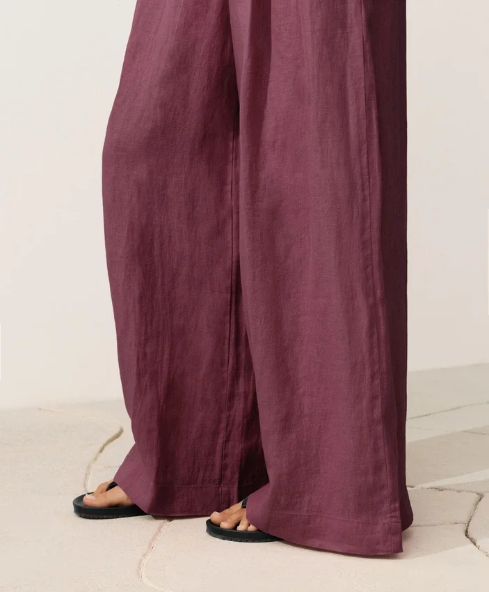 100% Linen Wide-Leg Trousers 100% Linen Wide-Leg Trousers