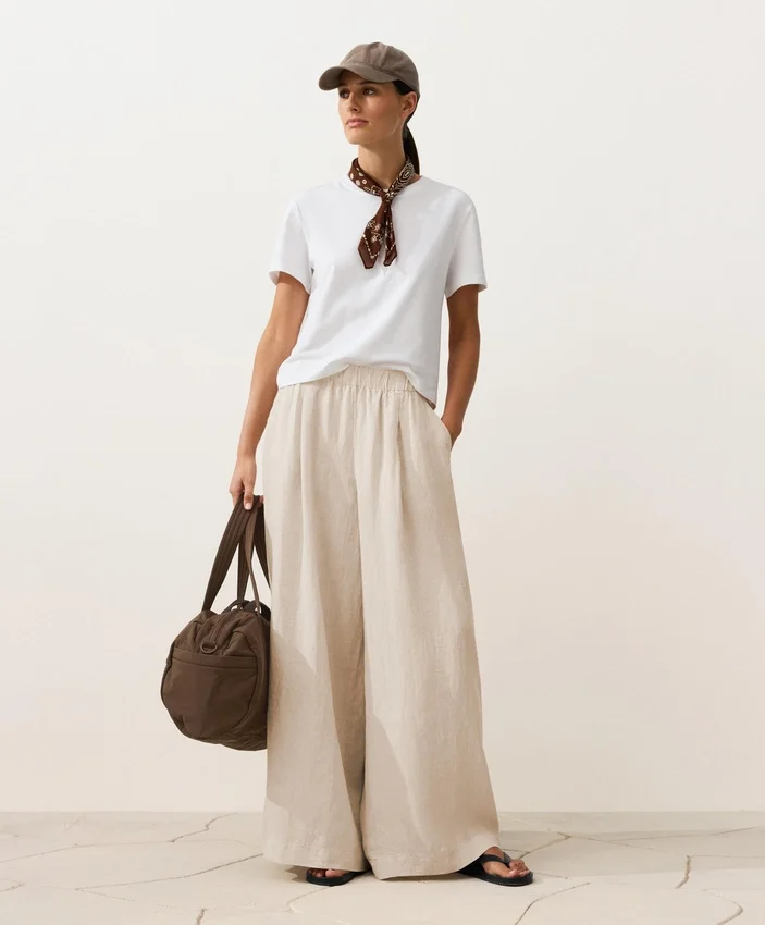 100% Linen Wide-Leg Trousers 100% Linen Wide-Leg Trousers