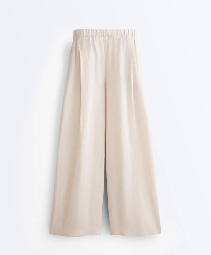 100% Linen Wide-Leg Trousers 100% Linen Wide-Leg Trousers