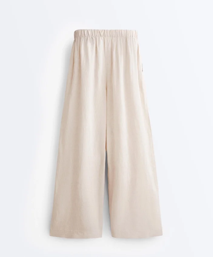 100% Linen Wide-Leg Trousers 100% Linen Wide-Leg Trousers