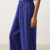 100% Linen Wide-Leg Trousers with Side Pleat 100% Linen Wide-Leg Trousers with Side Pleat