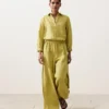 100% Linen Wide-Leg Trousers with Side Pleat 100% Linen Wide-Leg Trousers with Side Pleat
