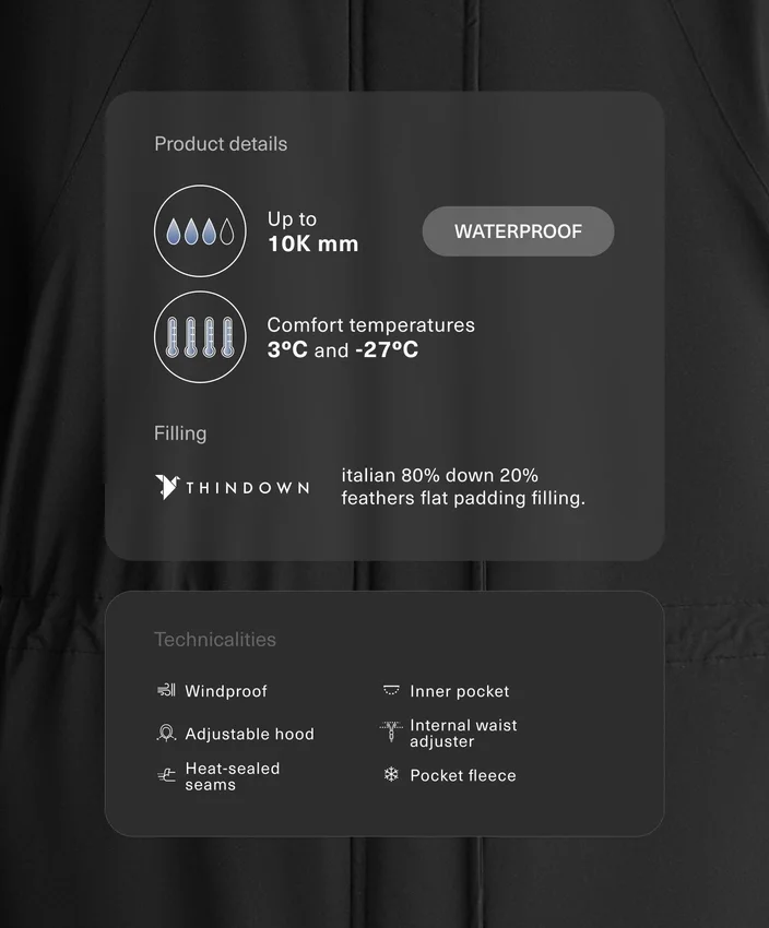 10K Thindown® Waterproof Extra-Light Long Padded Jacket 10K Thindown® Waterproof Extra-Light Long Padded Jacket