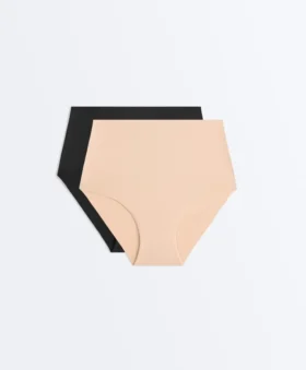2 Invisible Cotton Blend Mid-Rise Classic Briefs