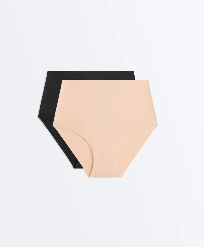 2 Invisible Cotton Blend Mid-Rise Classic Briefs 2 Invisible Cotton Blend Mid-Rise Classic Briefs