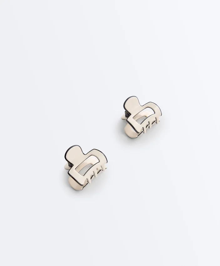 2 Mini Hair Clips with Piping 2 Mini Hair Clips with Piping