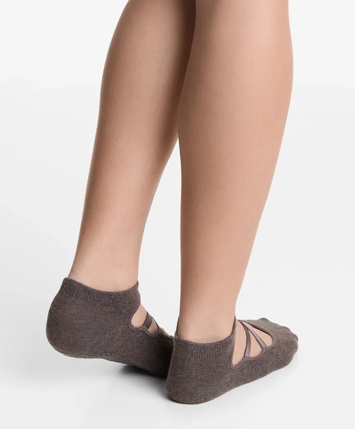 2-Pack Cotton Blend Yoga & Pilates Socks with Crossover Straps 2-Pack Cotton Blend Yoga & Pilates Socks with Crossover Straps