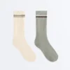 2 Pairs of Classic Cotton Blend Yoga and Pilates Socks 2 Pairs of Classic Cotton Blend Yoga and Pilates Socks