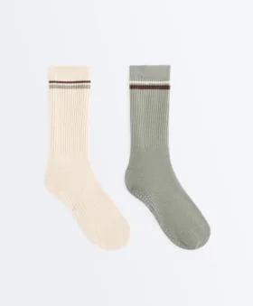 2 Pairs of Classic Cotton Blend Yoga and Pilates Socks