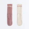 2 Pairs of Classic Cotton Blend Yoga and Pilates Socks 2 Pairs of Classic Cotton Blend Yoga and Pilates Socks