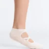 2 Pairs of Cotton Blend Sneaker Yoga and Pilates Socks with Crossover Straps