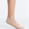 2 Pairs of Cotton Blend Sneaker Yoga and Pilates Socks with Crossover Straps