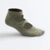 2 Pairs of Cotton Blend Sneaker Yoga and Pilates Socks with Crossover Straps