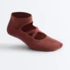 2 Pairs of Cotton Blend Sneaker Yoga and Pilates Socks with Crossover Straps
