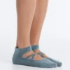 2 Pairs of Cotton Blend Yoga and Pilates Socks with Crossover Straps