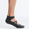2 Pairs of Cotton Blend Yoga and Pilates Socks with Crossover Straps