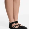 2 Pairs of Cotton Blend Yoga and Pilates Socks with Crossover Straps