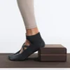2 Pairs of Cotton Blend Yoga and Pilates Socks with Crossover Straps